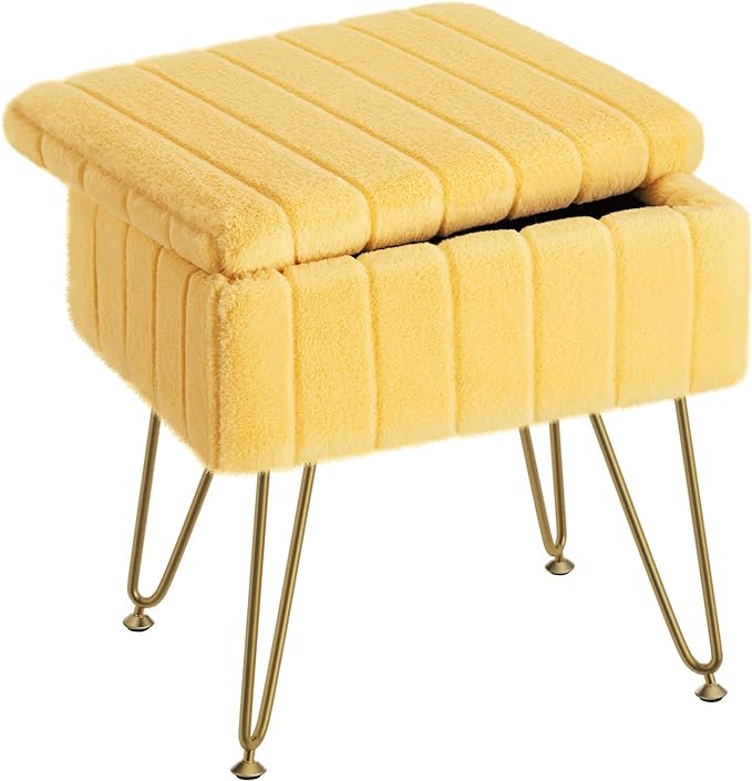 Greenstell Vanity Stool Chair Faux Fur by Greenstell