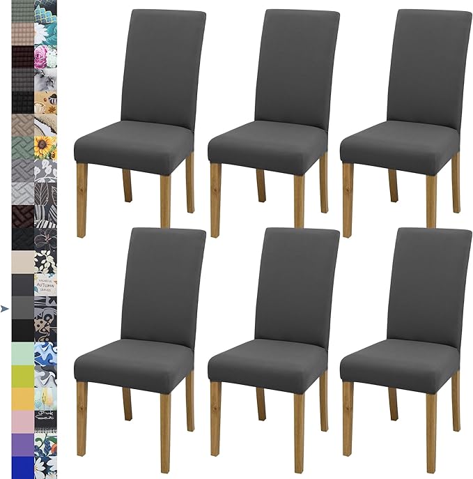 BIETYONE Stretch Dining Chair Covers Set of 6, Soft Removable Washable Kitchen by BIETYONE
