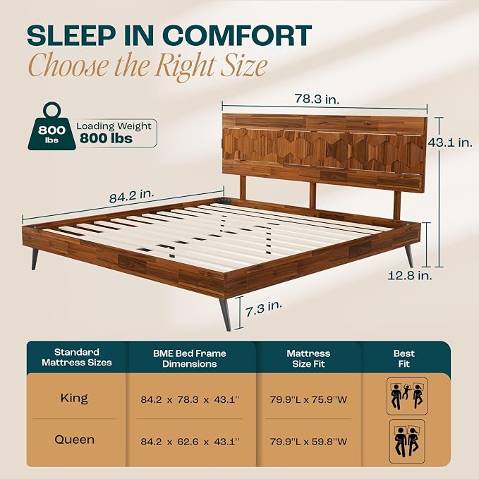 Bme Georgina Signature Dark Choco Bed Frame, King Bed Frame and Headboard - Image 2