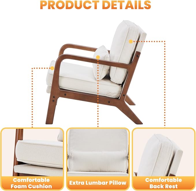 DUMOS Accent Chair Mid Century Modern Chair - Image 6