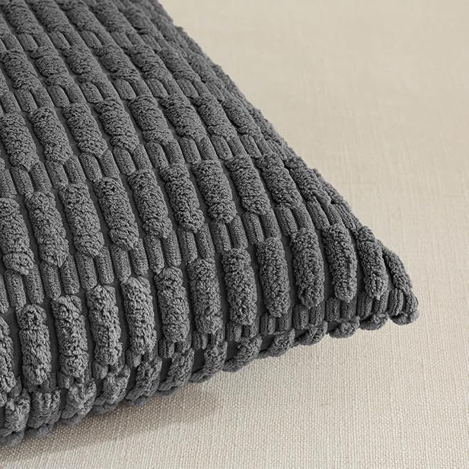 Fancy Homi 4 Packs Dark Grey Decorative Throw Pillow Covers 12x20 Inch - Image 4