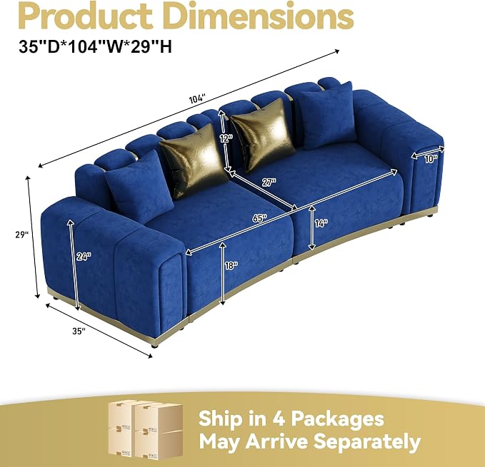 104" Oversized Velvet Chesterfield Couch - Image 2