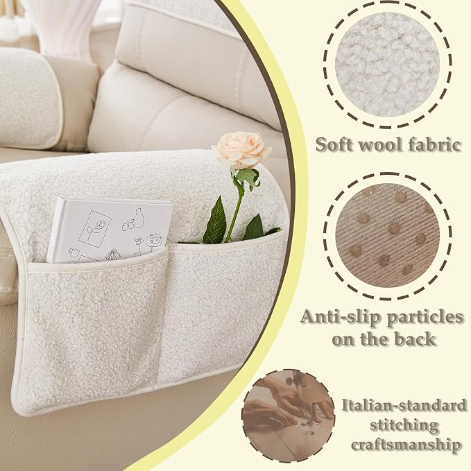Armrest Covers - Arm Chair Covers Set of 3 Recliner Chair Covers, - Image 4