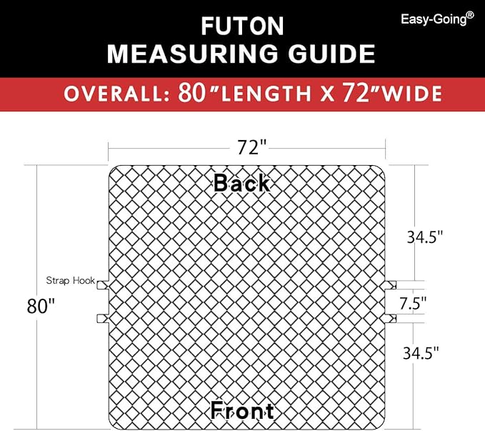 Easy-Going Futon Sofa Slipcover Reversible Sofa Cover Armless Futon Cover - Image 6