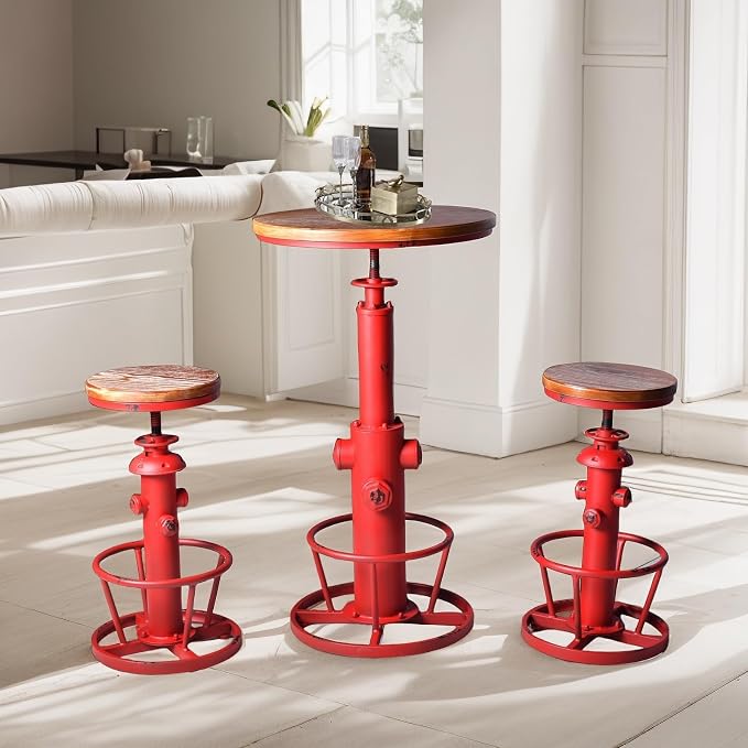 Industrial 3 Piece Coffee Table Set Vintage High Pub Table by BOKKOLIK