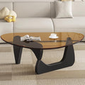 EASYSOUL Modern Glass Coffee Table, 44.88" D x 32.28" W x 15.75" H, Abstract by EASYSOUL