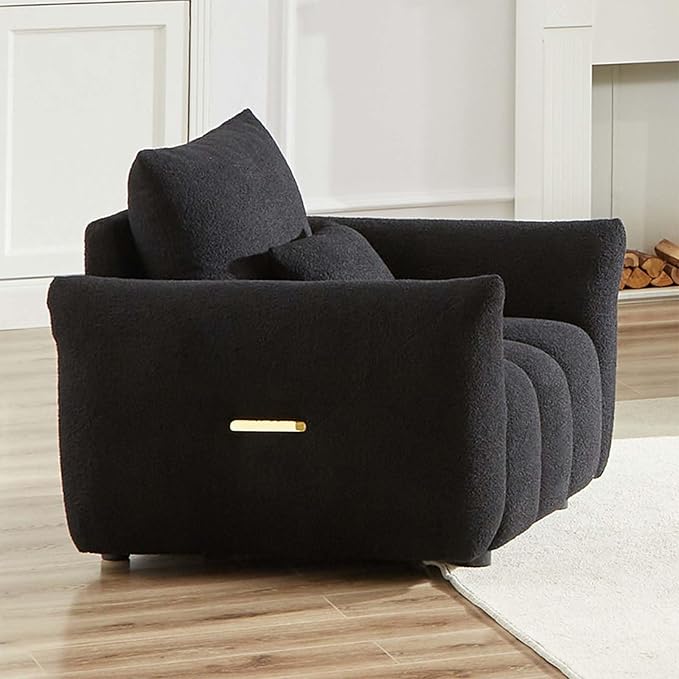Antetek 35" Modern Accent Single Sofa Chair, Comfy Deep Seat Teddy Living Room - Image 3