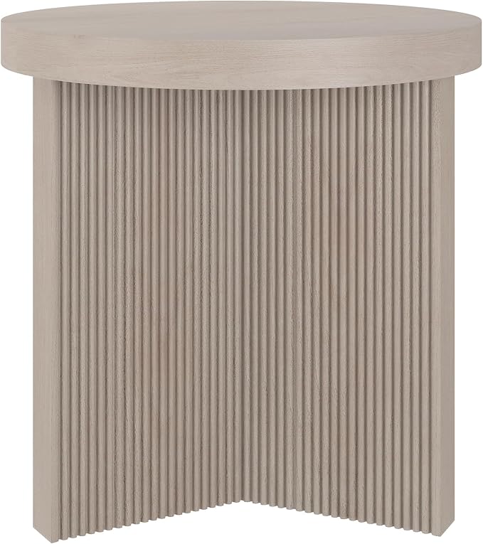 Henn&Hart 22" Fluted Scandinavian Round End Table, Ribbed Side Table, Nightstand - Image 7