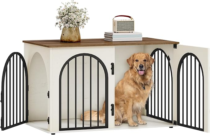 39.4" Wooden Dog Crate Furniture, Indoor Dog Kennel Dogs Cage - Image 9