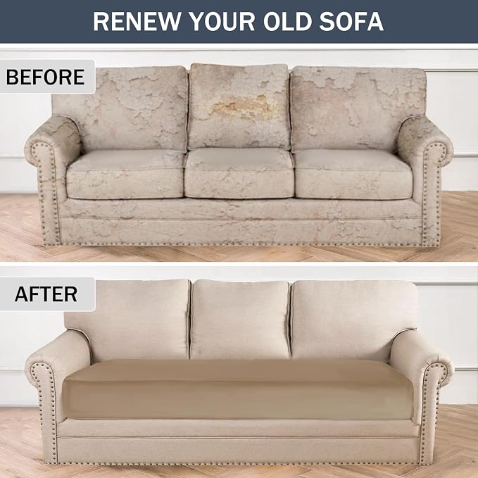 Stretch Cushion Cover, Soft Velvet Plush Cushion Slipcovers Loveseat Sofa - Image 6