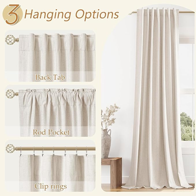Guken 100% Blackout Curtains 54 Inch Length 2 Panels Set - Image 6