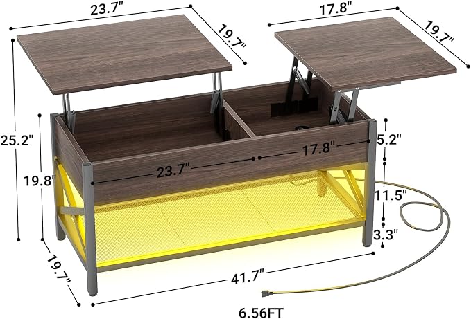 Aheaplus Coffee Table, Lift Top Coffee Table - Image 2