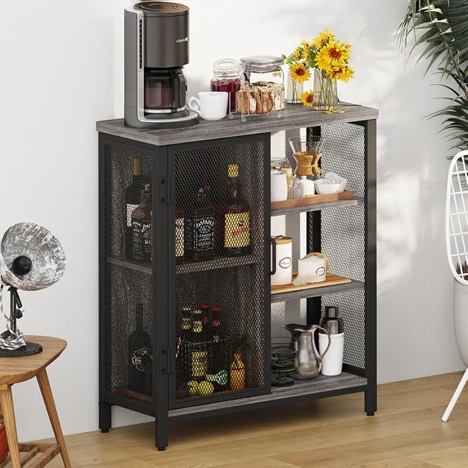 BON AUGURE Liquor Cabinet Bar for Home, Farmhouse Coffee Storage Cabinet for by BONAUGURE