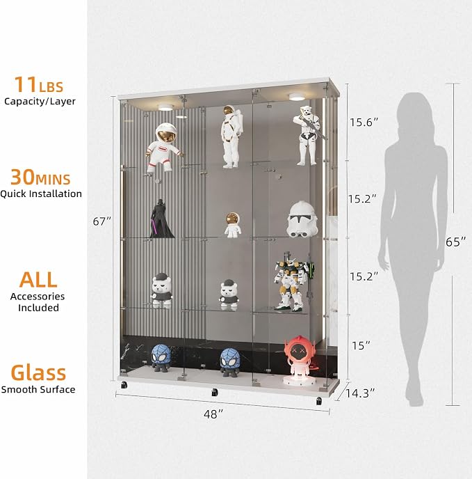 LFT HUIMEI2Y Glass Display Cabinet 12 Shelves - Image 2