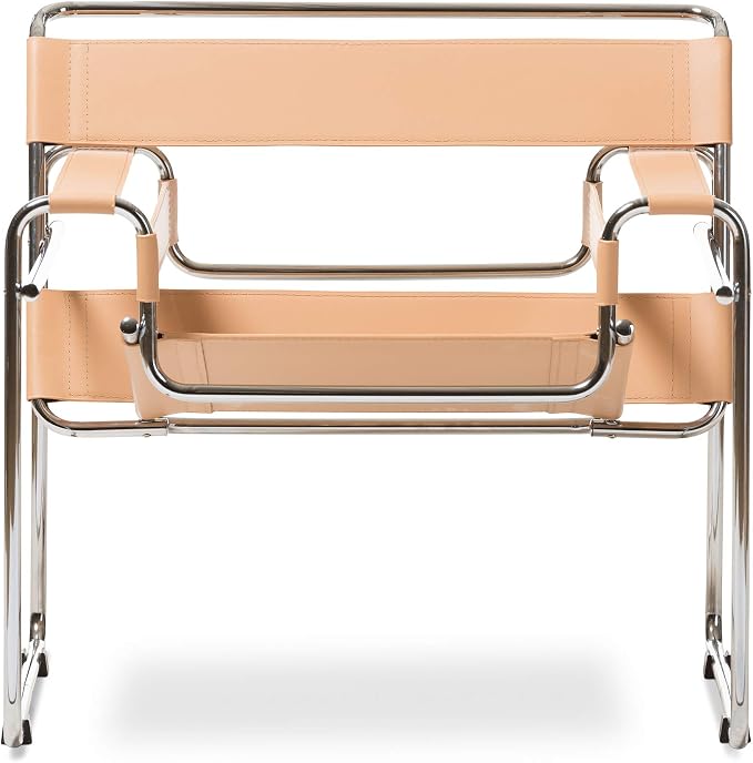 Baxton Studio Jericho Leather Mid-Century Modern Accent Chair - Image 4