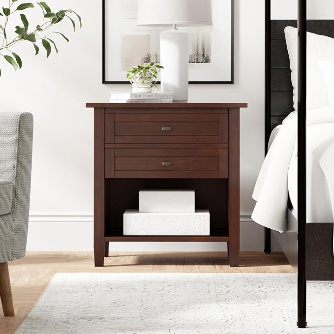 SIMPLIHOME Warm Shaker Bedside Table - Image 2
