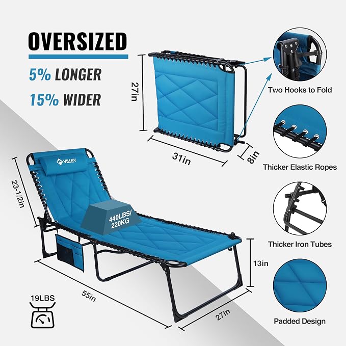 VILLEY Oversized Padded Chaise Lounge - Image 3