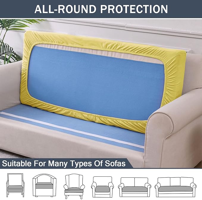 CONRUSER Stretch Cushion Cover, Soft Velvet Plush Cushion Slipcovers Loveseat - Image 5