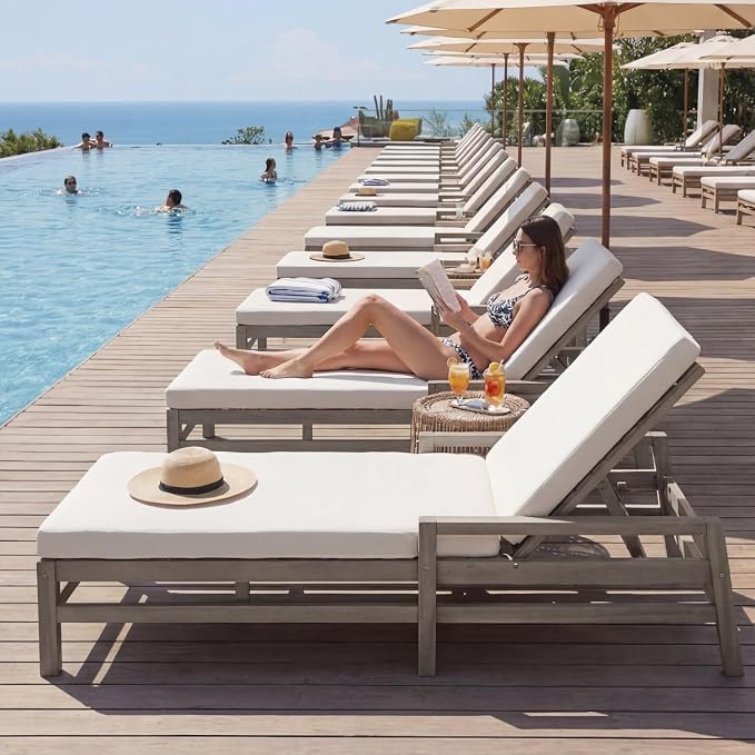 Outdoor Chaise Lounge Chair Set of 4, Patio Chaise Lounge Recliner - Image 6