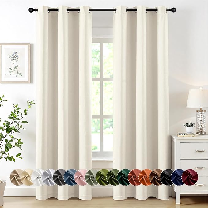 MIULEE Beige White Blackout Curtains by MIULEE