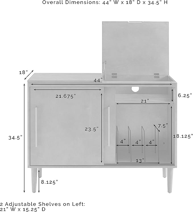 Crosley Furniture Everett Media Console and Record Player Stand - Image 7