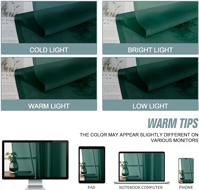Green Sheer Curtains for Window 72 inches Long 2 Panels, Soft Airy Light - Image 6