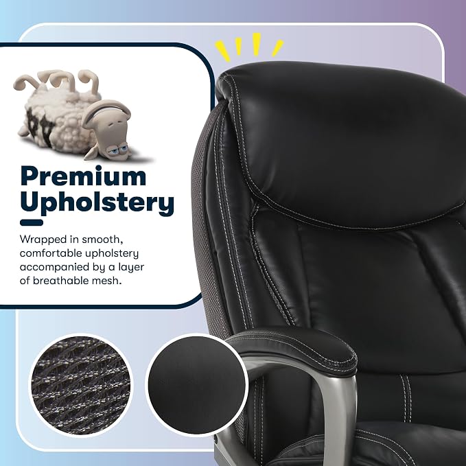 Serta Lautner Executive Home Office Desk Chair, Ergonomic High-Back - Image 4
