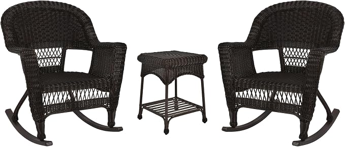 Jeco 3 Piece Rocker Wicker Chair Set by Jeco
