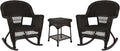 Jeco 3 Piece Rocker Wicker Chair Set by Jeco