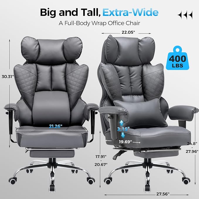 COMHOMA Big and Tall Office Chair Heavy Duty Wide Ergonomic Gaming Chair - Image 2