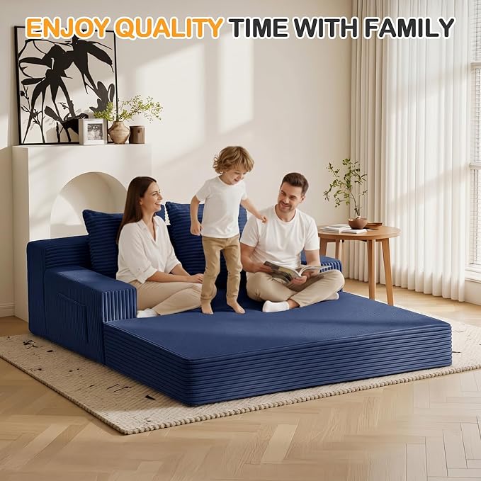 Erament Boneless Loveseat Convertible Sofa Bed, Folding Floor Futon Sleeper - Image 8
