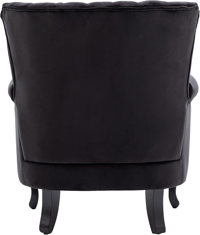 Mid-Century Modern Accent Chair Velvet Armchair Tufted Wingback Santa Club - Image 5