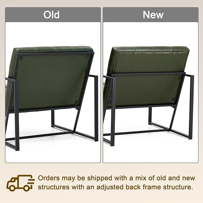 Glitzhome Mid Century Green Accent Chair, Modern Living Room Armchairs - Image 5