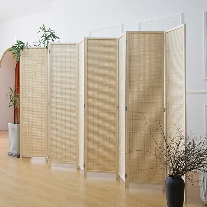 Furnnylane 8 Panel Bamboo Room Divider - Image 3