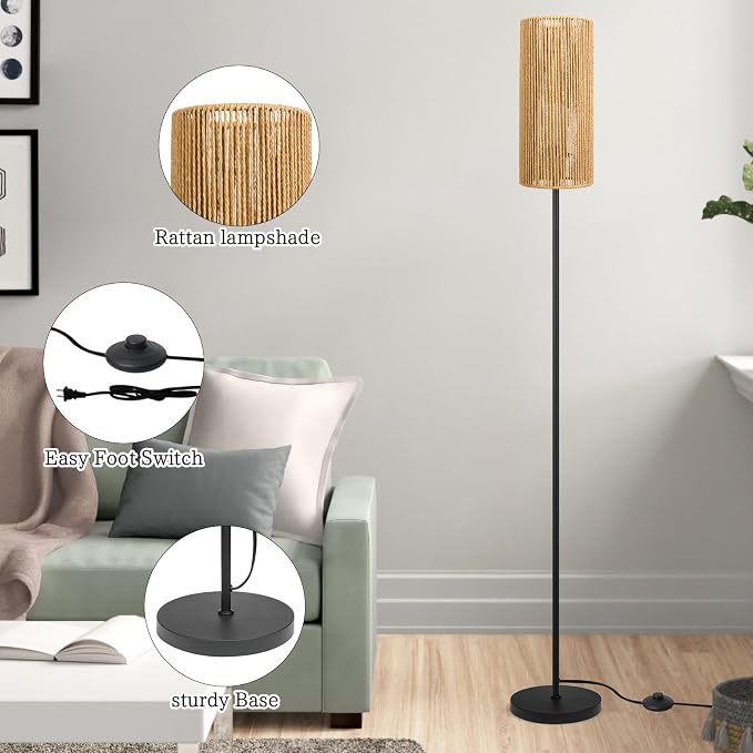 Ruiever Floor Lamp for Living Room, Farmhouse Floor lamp, Modern Standing lamp - Image 4