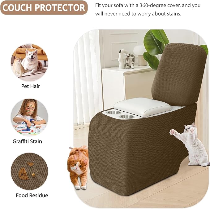 ALIECOM Recliner Sectional Couch Covers L Shape Stretch Corner Reclining - Image 5