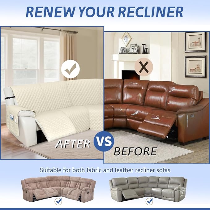 Arfntevss Recliner Sectional Couch Covers 1OO% Waterproof L Shape Sofa Cover - Image 6