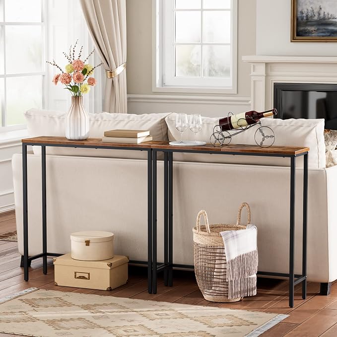 HOOBRO Narrow Console Table, 29.5" Small Entryway Table, Thin Sofa Side Display - Image 6