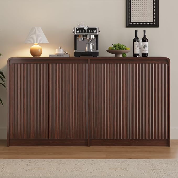 FURSUN 61" Modern Fluted Sideboard Buffet Cabinet by FURSUN