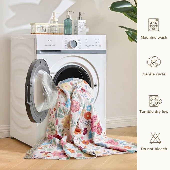 LUTBM Boho Throw Blanket for Couch Sofa Chair Cotton Summer Blankets for - Image 8