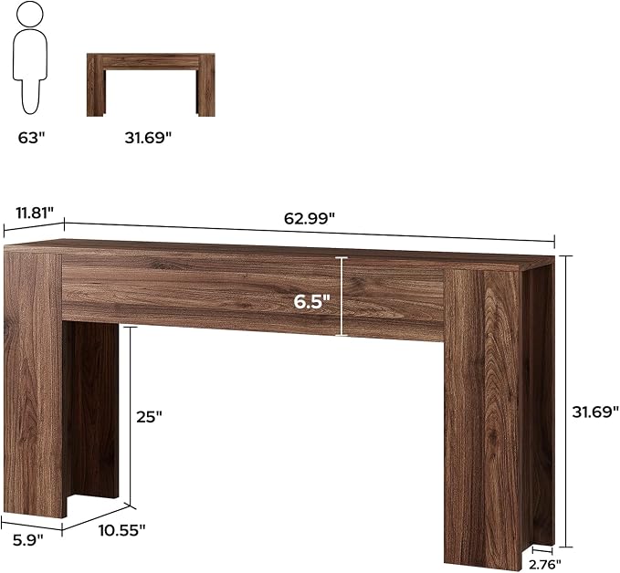 UNIQUITE 63-Inch Long Console Table - Image 2