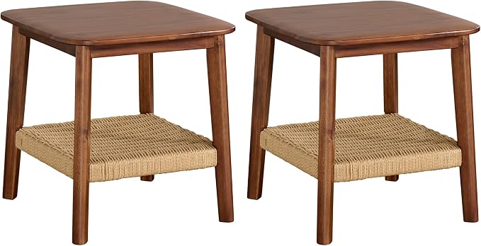 Alaterre Furniture Calais 2-Tier Solid Wood End Table - Image 8