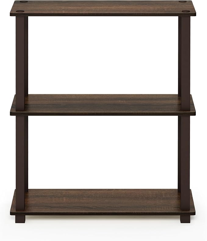 Furinno TURN-S-TUBE Storage Shelves, 3-Tier Book Shelf, Corner Shelf, Toolless - Image 5