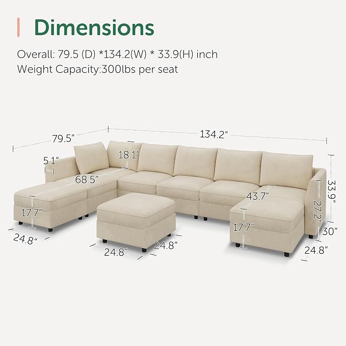 HONBAY Modular Sectional Sofa - Image 2