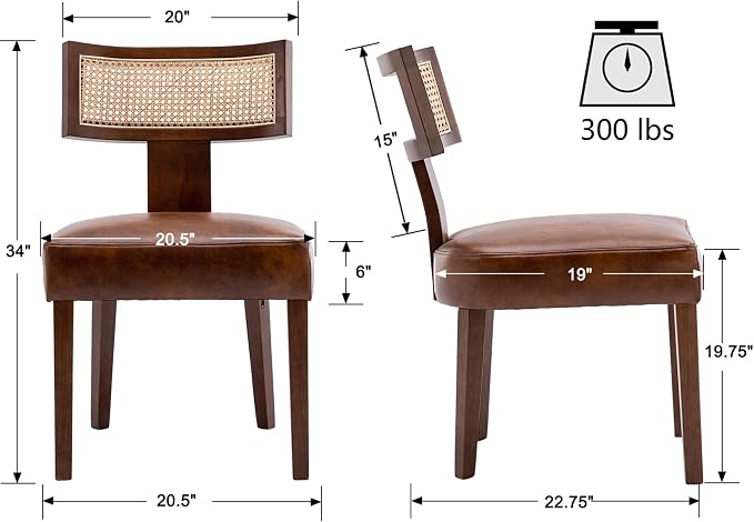 VESCASA Faux Leather Upholstered Dining Chairs - Image 6