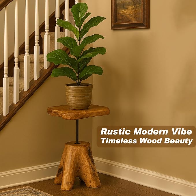 Natural Edge Cedar Stump Side Table - Image 4