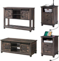 AMERLIFE Farmhouse 4-Piece Living Room Set, Entryway Console by AMERLIFE
