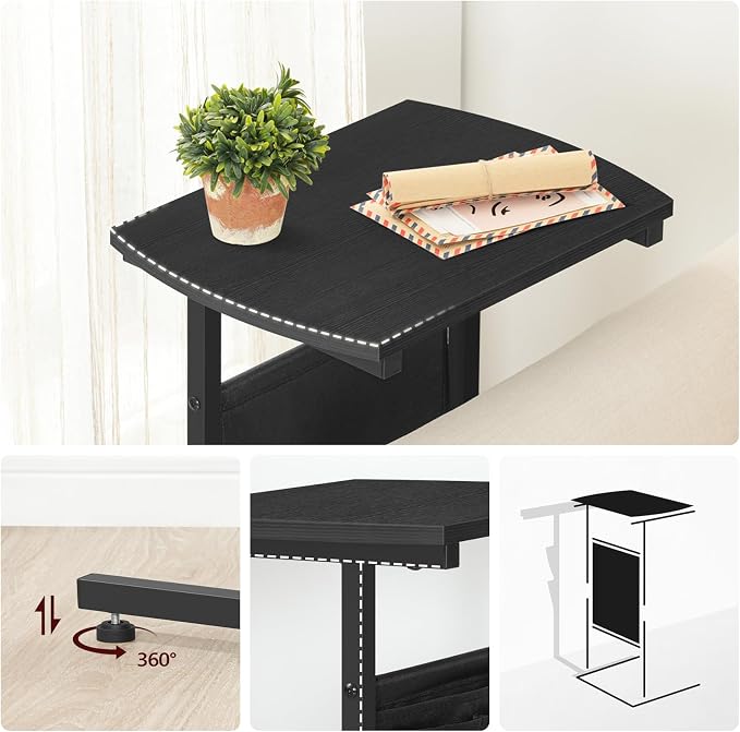 HOOBRO C Shaped End Table, 28.3" Side Table - Image 5