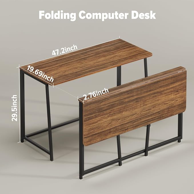 WOHOMO Folding Desk, 47.2" Foldable Computer Desk - Image 2