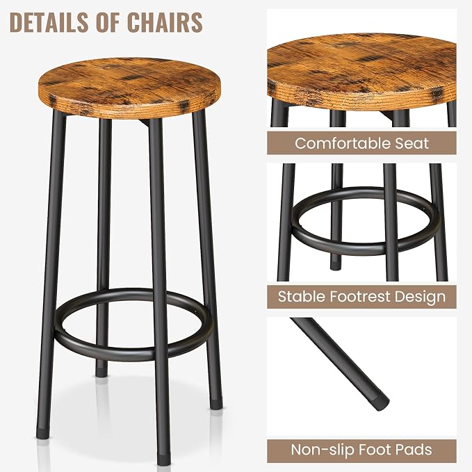 AWQM Kitchen Island with Seating & Storage Shelf, Wooden Island Table - Image 7